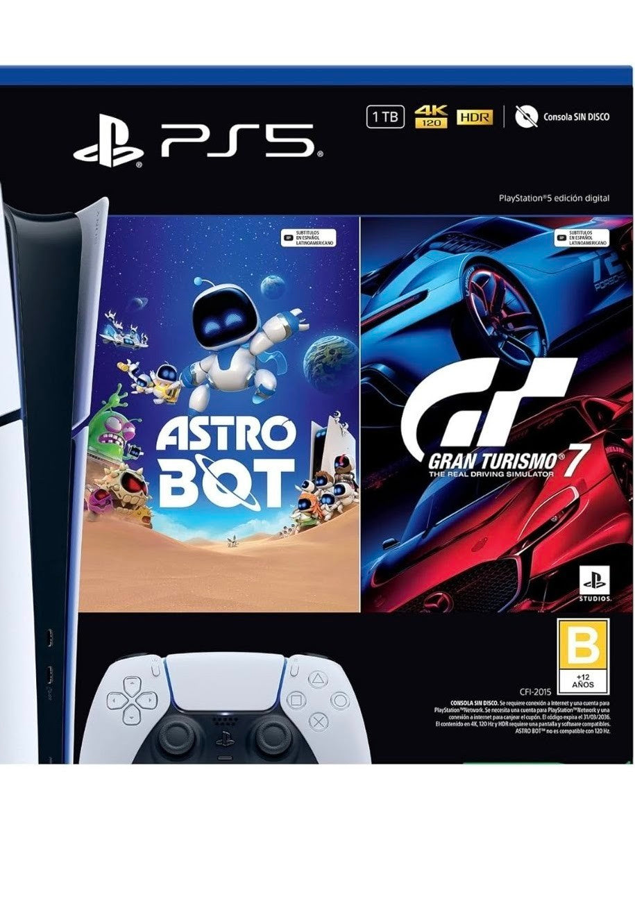 🎮 PS5 Edición Digital – Pack Astro Bot + Gran Turismo 7